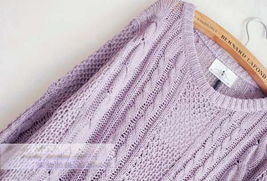 2012秋冬日系小清新 香芋紫麻花寬松針織衫的溫暖時尚